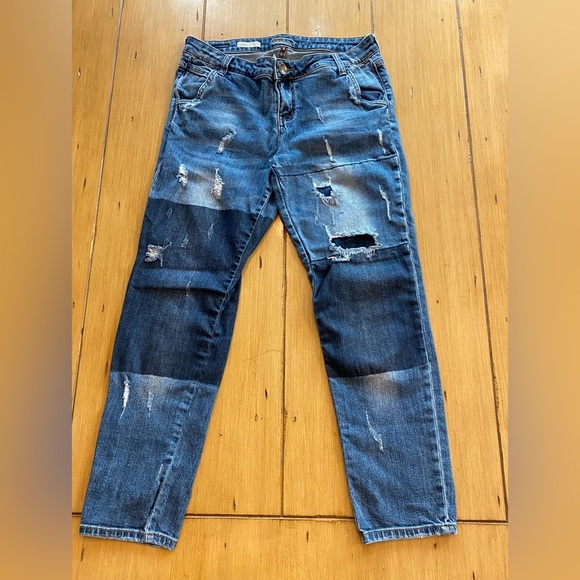 Kut Women’s Zoey’s Boyfriend 8 distressed cotton New without tag Anthropologie - Picture 1 of 15